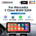 8-Kern 10.25" Autoradio Android 13 CarPlay 128G Für Benz C Klasse W204 S204 DAB+