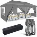 3x6m Pavillon Partyzelt Faltpavillon Gartenzelt Wasserdicht UV-Schutz + Seitente