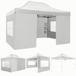 Pavillon 3x3/3x4,5/3x6m Wasserdicht Faltpavillon Partyzelt Gartenzelt UV Schutz