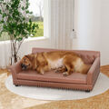 Hundecouch XXL Hundesofa Orthopädisches Hundebett aus Kunstleder Luxus Design DE