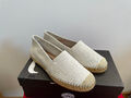 Fred de la Bretoniere Ballerinas Espadrilles Gr. 36 Grau Leder NEU mit Karton