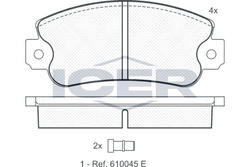 Bremsklötze Scheibenbremse Bremsbeläge Satz System Bendix Icer für Seat 86-93