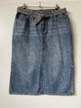 Vintage ESPRIT hübscher Rock A-Linie mit Schlitz Jeans Gr.36/38  Gürtel wie Neu