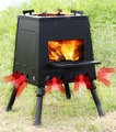 Tragbare Holzofen Campingzelt Outdoor Ofen Kocher Camping Stove Heizung Schwarz