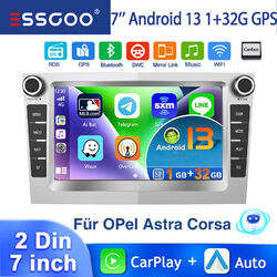 Apple CarPlay Android 13 RDS 7" GPS Navi BT Autoradio Für Opel Corsa C D Astra H