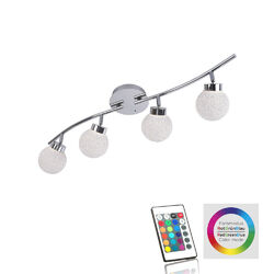 LED Deckenleuchte Strahlerleiste Kugel RGB+W Fernbedienug dimmbar RGB 3000K