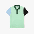 Herren Lacoste Classic Fit Mesh Kurzarm Poloshirt Kontrastfarbe Shirt Tops