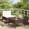 2-tlg. Garten-Lounge-Set mit Auflagen Poly Rattan Braun