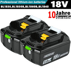 2x 5AH Ersatz Akku Für Makita BL1860 18V LXT Li-ion BL1850 BL1830 LED Batterie