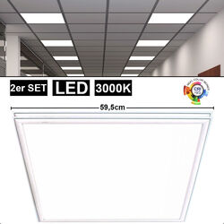 2er Set LED Einbau Panel Decken Strahler Lampen Raster Leuchten ALU Ultra Slim