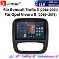 6+128G Carplay Android13 Autoradio GPS NAVI Für Opel Vivaro B Renault Trafic III