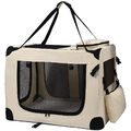 Transporttasche Transportbox Hundetransportbox Faltbox Faltbar Beige M petigi