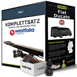 Anhängerkupplung WESTFALIA starr für FIAT Ducato +E-Satz Kit NEU AHKExklusiv für unsere Kunden: Montage ab 449,- Euro