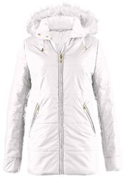 Steppjacke mit Kapuze Gr. 50 Ecrú Damen Stepp-Jacke Parka Winterjacke Mantel Neu