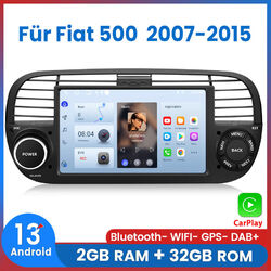 7" Android 13 Carplay Autoradio GPS NAVI BT WIFI SWC DAB+ Für Fiat 500 2007-2015