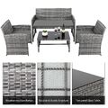 Polyrattan Gartenmöbel Sitzgruppe Gartenset Balkon Rattan Lounge Garnitur 4erSet