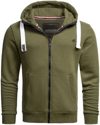 A. Salvarini Herren Sweat Jacke Kapuzenpullover Kapuze Hoodie Sweater O314 Olive