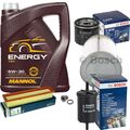 BOSCH inspektionspaket 5 L MANNOL 5W-30 Energy für Renault Kangoo 1.2 16V