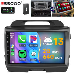 DAB+2+64G Für Kia Sportage 2010-16 Android 13 Autoradio Carplay GPS Navi FM SWC