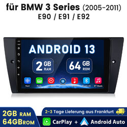 2+64G Android 13 Für BMW 3er E90 E91 E92 E93 Carplay Autoradio Navi RDS WIFI BT