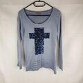 Decay Damen Shirt Blau Gr:S Baumwollmischung Langarm