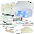 Nagelstudio Set UV Gel Starterset UV Lampe Weiß + UV Farbgel 4er Set Ice Cold