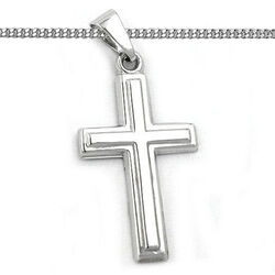 Kinder Erst Kommunion Taufe Kreuz Anhänger Schmuck Echt Silber 925 mit Kette