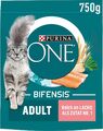 PURINA ONE BIFENSIS Adult Katzenfutter trocken, reich an Lachs, 6er Pack