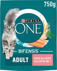 PURINA ONE BIFENSIS Adult Katzenfutter trocken, reich an Lachs, 6er Pack