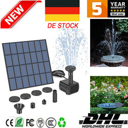 180L/H Springbrunnen Solar Teichpumpe Brunnen Fontäne Garten Wasserspiel 