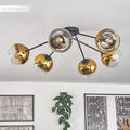 Schlaf Wohn Zimmer Leuchte 6-flammig Flur Strahler Glas Gold Klar Decken Lampe 