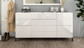 Sideboard Metallfüße Kommode Schrank Weiß Hochglanz 166 cm 4 Türen Modern HAAMA