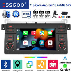 DAB+ 4+64G Android 13 Carplay Autoradio GPS Navi AM FM RDS BT Für BMW 3er E46 M3