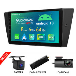 DAB+ 9 Zoll Android 13 Autoradio Octa-Core 4G Module GPS Navi Canbus für BMW E90