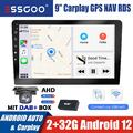 9" 2 DIN DAB+ Carplay Autoradio Android 13 GPS Navi BLUETOOTH RDS FM WIFI Kamera