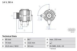 BOSCH Lichtmaschine Generator Lima 0 986 040 390 +72.74€ Pfand für BMW 3er E46