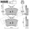 metelli 22-0100-4 Bremsbelagsatz für Scheibenbremse Bremsbelagsatz 