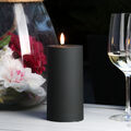 LED Kerze MIA Deluxe Homeart outdoor 3D Flamme flackernd H: 15cm D:7,5cm schwarz