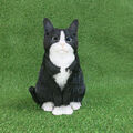 American Shorthair Katze Figur Statue Skulptur Deko Gartenfigur Fan schwarz weiß