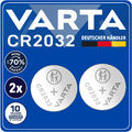 2x Varta CR2032 CR 2032 3V Batterien Knopfzellen