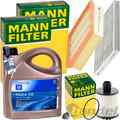 MANN INSPEKTIONSPAKET+5L ORIGINAL 5W30 MOTORÖL passend für OPEL CORSA E 1.3 CDTI