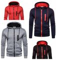 Herren Basic Kapuzenpullover Sweatshirt Pullover Zipper Sweatjacke Hoodie