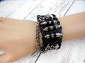 Lederarmband Skull Patronen Armband Totenkopf Schädel Harley Davidson Biker