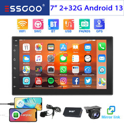 7" 2 DIN 2+32G Carplay Autoradio Android 13 GPS Nav DAB+ MIK Touchscreen KAM ASP