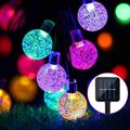 50 LED 6,7M Saitenleuchten Solar Retro Glühbirne Garten Fee Ball Hangin Außenlampe