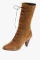 HEINE Damen Veloursleder Stiefel Schnürstiefel "cognac" Gr. 35 UVP: 119€ 1.8755