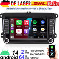 7" Apple Carplay Android 13 Autoradio GPS Navi Für 2 DIN VW GOLF 5 6 Passat Polo