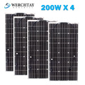 200W*4 12V Flexibel Solarpanel Solarmodul Solarzelle Monokristallin Photovoltaik