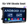 Autoradio Android 13 4G Carplay 4+64G Navi SWC Für VW GOLF 5 6 Touran Passat EOS