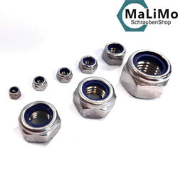 Selbstsichernde Muttern Sechskant Edelstahl Stoppmuttern DIN 985 A2 V2A rostfreiSUPER Qualität✅ GÜNSTIGER Preis✅ MULTI - Rabatt ✅